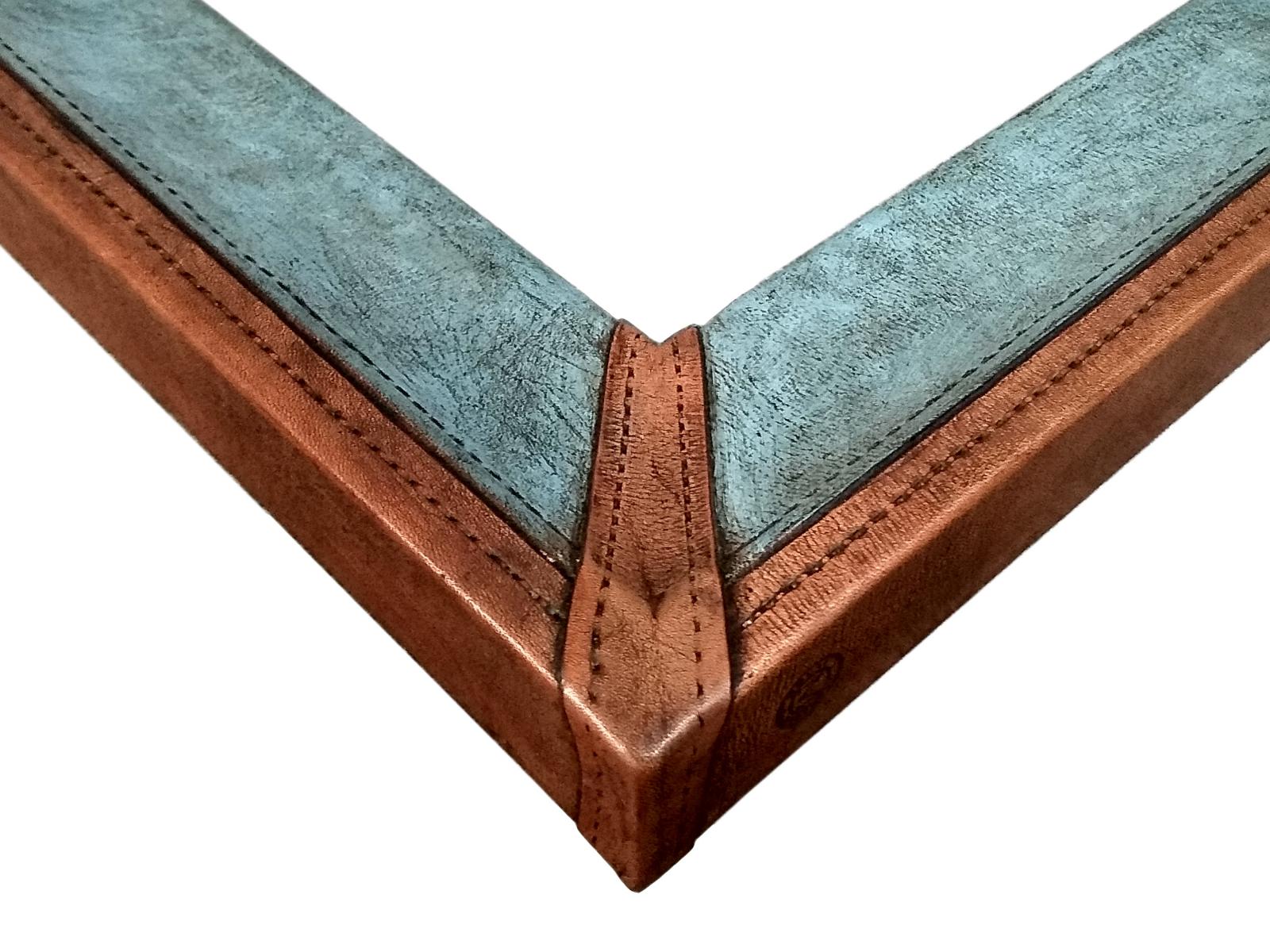 leather handmade frame stitchless/fake stitching