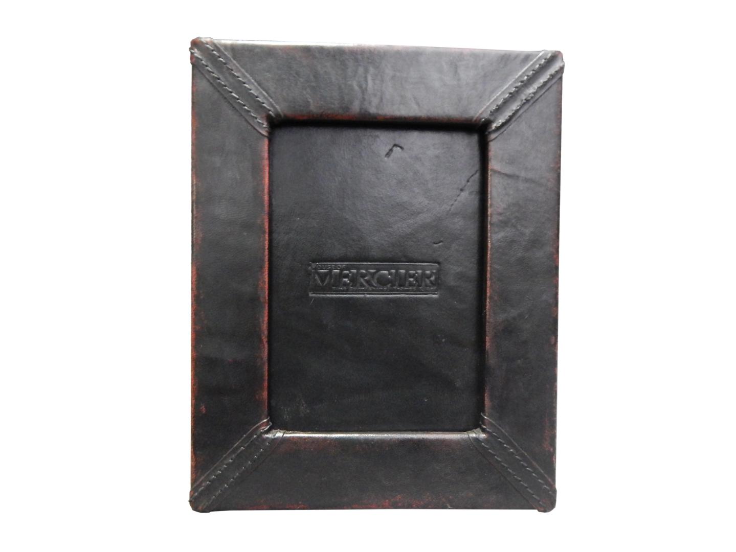 leather photo frame with sewing