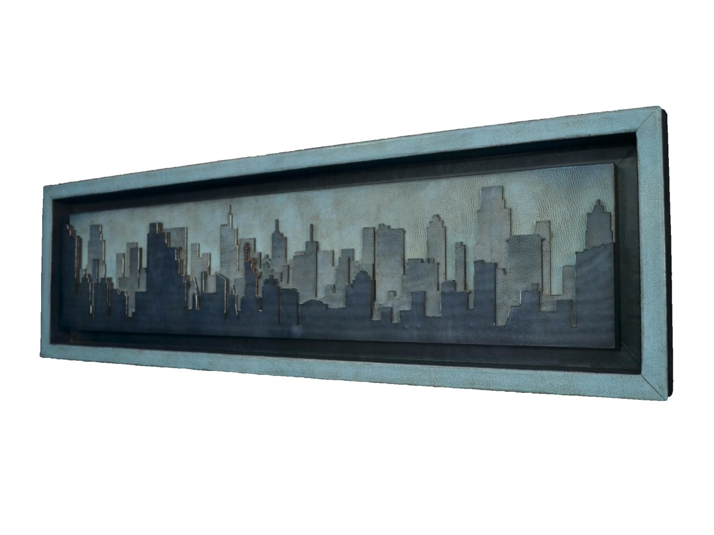New York Silhouette, Leather Framed Panneux